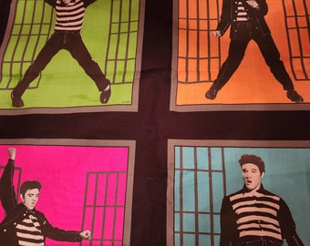 Elvis jail house rock yardage cotton deadstock rockabilly sewing patchwork andy Warhol style mom
