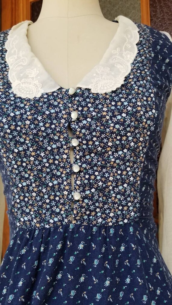 Blue floral prairie gunne sax dress designer cott… - image 9