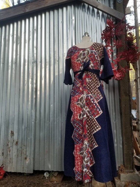 70s 1970 left an dress loungewear cozy boho hippi… - image 4