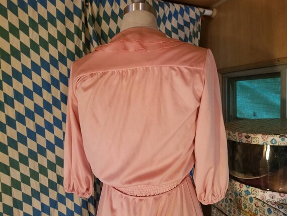 Peach 70s 1970sdisco glam boho hippie polyester d… - image 2
