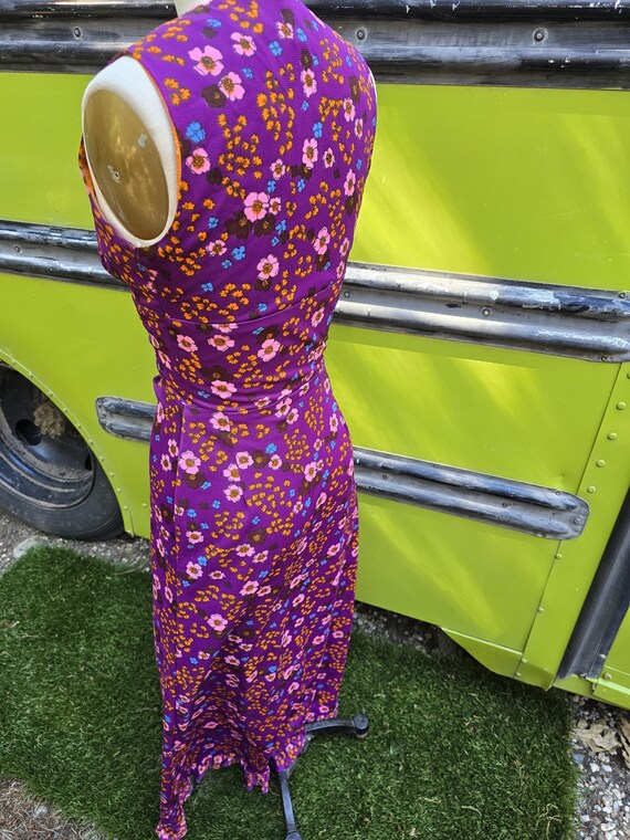 My things vibtage 70s long groovy floral dress vest size 5 View 6