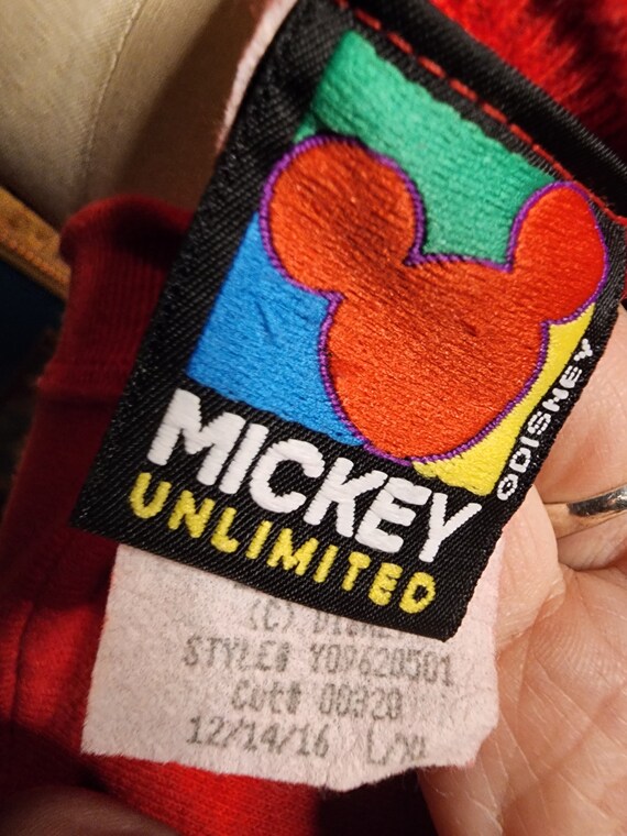 90s 1990s mickey and minnie red sweatshirt heart … - image 7