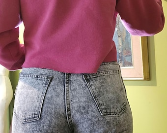 1980s 80s Cotler gray acid wash jeans high waisted punk new wave rocker