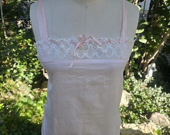 1920s 20s boudoir lingerie slip soft cotton and lace cozy loungewear camisole