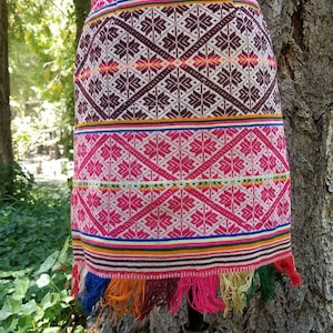 Bolivian Peruvian woven wool ooak handmade skirt boho rare antique vintage