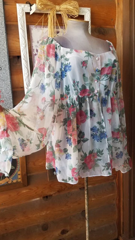 Contempo 1990s 90s floral babydoll flower print co