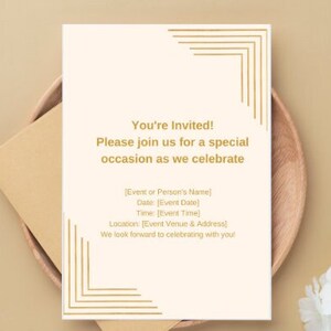 Carton d'invitation beige 4X6 pouces