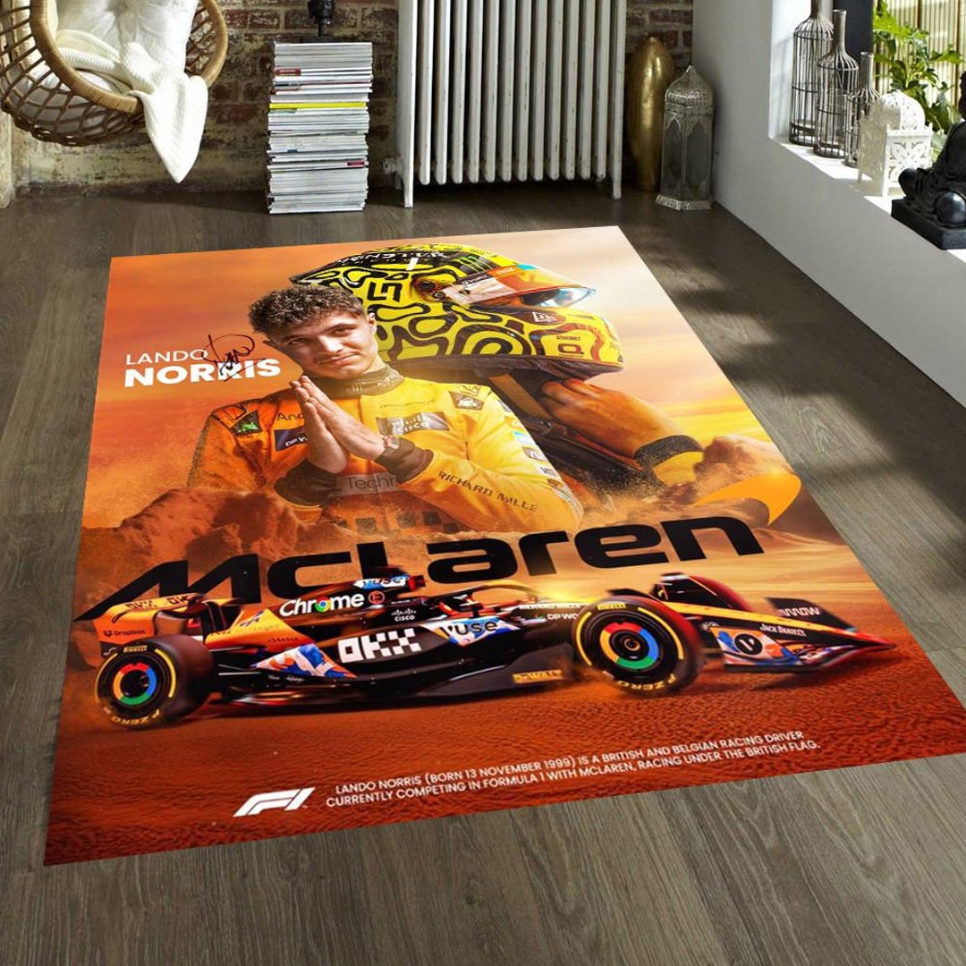 Orange Lando Norris Poster Rug, Mclaren F1 Rug, Formula1 Rug ...