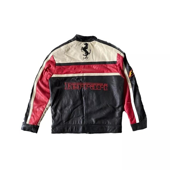 Men's Genuine Real Leather Ferrari Leather Racing Jacket - Etsy
