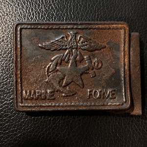 WW1 One Star General Marine FORVE (Forever) Belt Buckle