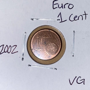 2002 German 1 cent Euro F VG Condition