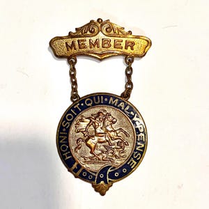 1950&#39;s British Order of the Garter Hanging Membership Medal