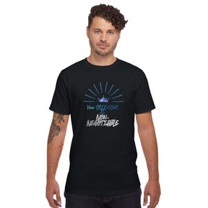 Bekräftelse-T-shirt | Citat om självkänsla | Ekologisk bomull | Stilla havet och svart | S-2XL bild 4