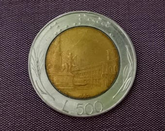 500 リラ 1988 イタリア **エラー**レア - Etsy 日本