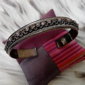 Adorable Indonesian Vintage Silver Bracelet Cuff, Indonesian Archipelago Second Half Twentieth Century
