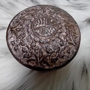 Antique Hill Tribe Silver Betel Nut Container, 1800&#39;s Golden Triangle, Laos Southeast Asia