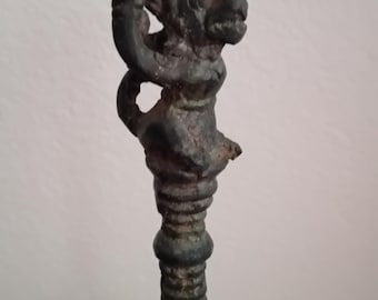 Ancient Southeast Asian Ceremonial Bronze Cast Temple Bell, Likely Khmer, Cambodia Region Southeast Asia 18th Century Possibly Older