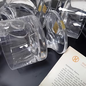 Vintage Smoke Glass Set of Six Original Whiskey Glasses, Joe Colombo - Arnolfo di Cambio Sixties Italy, with Tags