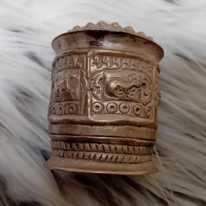 Antique Lao Silver Betel Nut Container/Little Box with Cute Animal Patterns, Laos Southeast Asia 19th Century
