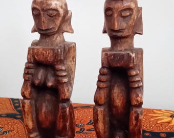 イフガオ・ブルル 木製大型彫刻 18インチ、ヴィンテージ ティキアート