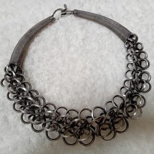 One Miao Tribal Silver Plated Multi-Strand Necklace/Cuff Necklace, Southwest China - Southeast Asia, Second Half Twentieth Century