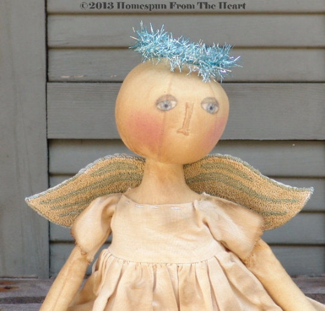Primitive Angel Doll Pattern, Round Head Colonial Doll