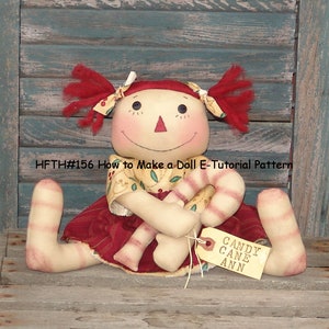 Doll Making Guide for Beginners Tutorial E-book, raggedy cloth doll tutorial, Sewing your own rag doll, HFTH156