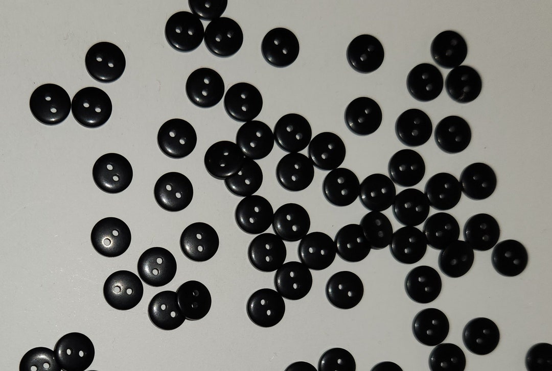 Black Matte Buttons 3/8 for Raggedy Cloth Dolls Craft Projects, Doll