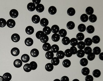Black Matte buttons 3/8" for Raggedy Cloth dolls craft projects, Doll making supplies, wholesale, Homespun from the Heart patterns and dolls