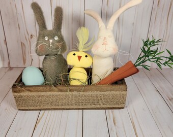 Primitive Easter Spring Pattern | Bunnies, Chick, Carrot, Eggs (PDF Pattern) HFTH223