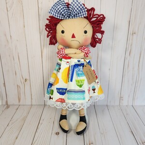 Grumpy Gertie Mad Face Doll Arms Crossed in Vintage Pyrex Dress, Sad ...