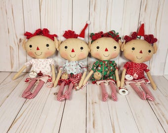 Primitive Christmas Elf doll sewing pattern, PDF pattern HFTH189