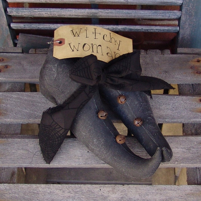 Primitive Witch shoes pattern, Witch Shoe Decor, Halloween decor pattern, Homespun from the Heart Patterns, HFTH129 image 8