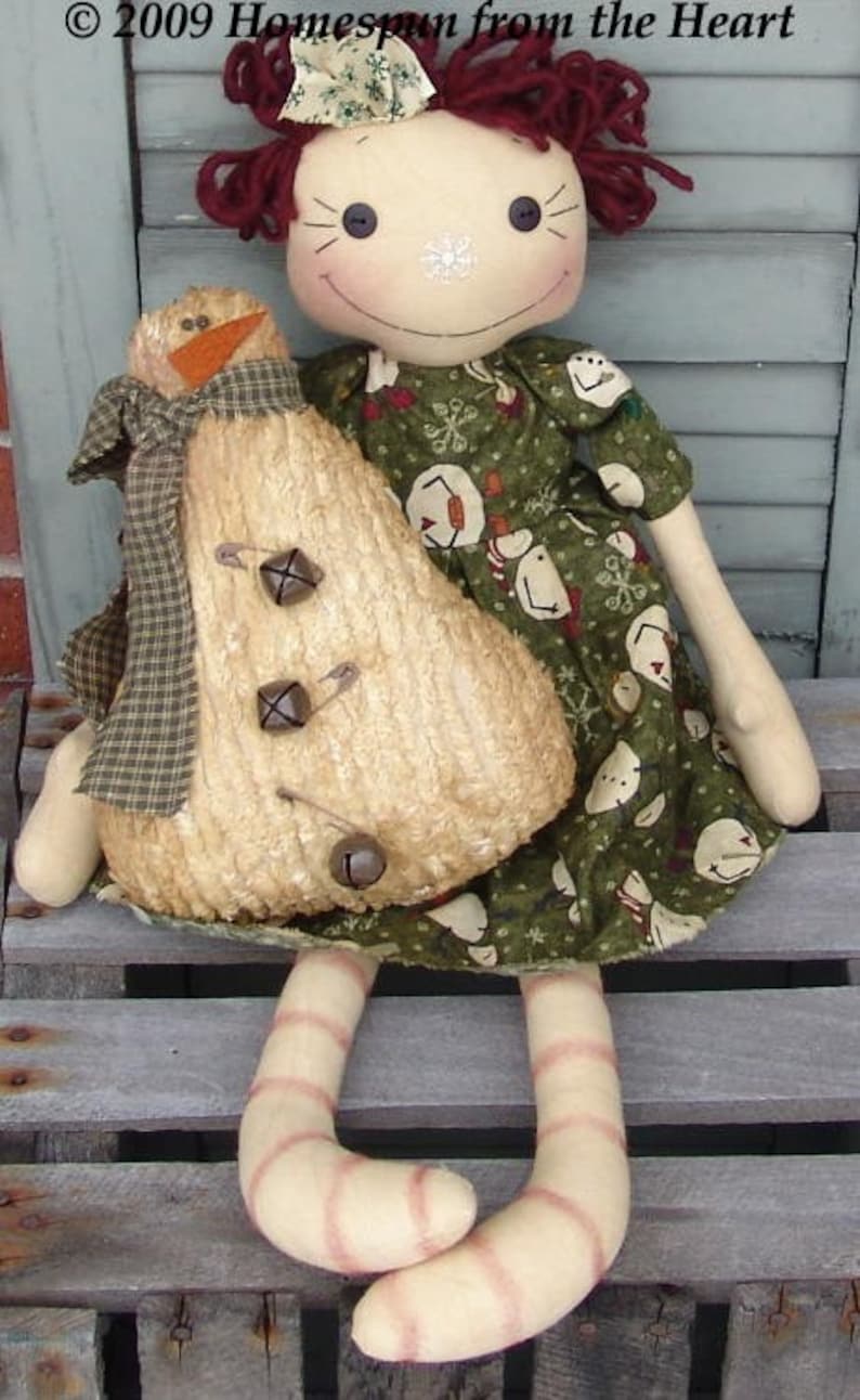 Raggedy Doll and Snowman Sewing Pattern, Winter Decor (PDF Pattern) - Etsy