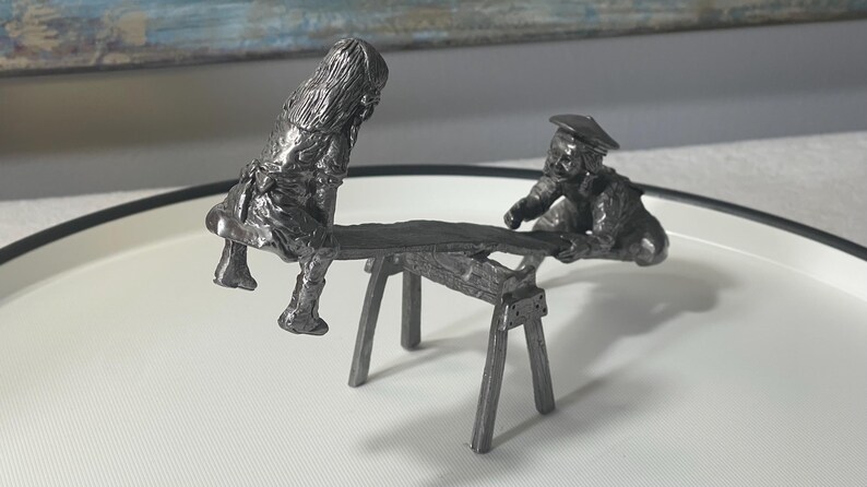 Vintage Pewter Ricker Park City Boy & Girl seesaw Playground Fun 5 H, 9 ...