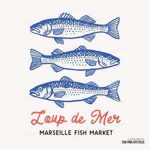 Fish Market Loup de Mer Hand-Drawn Illustration SVG PNG EPS