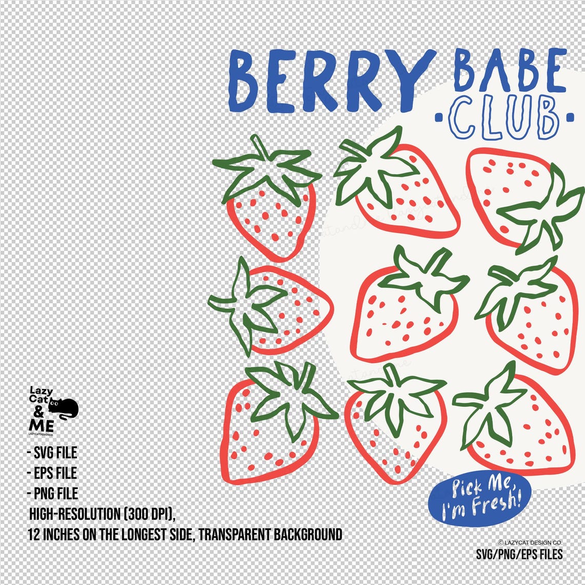 Berry Trendy Hand-drawn Illustration SVG PNG EPS - Etsy