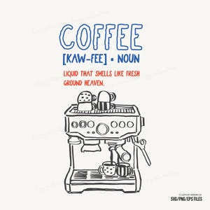 Coffee Trendy Hand-Drawn Illustration SVG PNG EPS