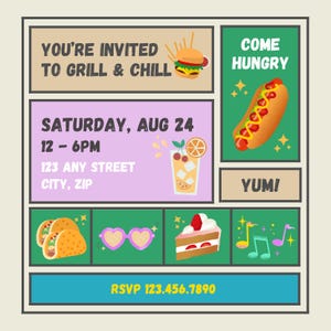 Grill & Chill BBQ Party Invitation Template