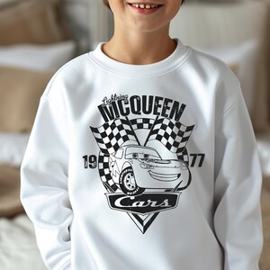 Lightning McQueen Cars Sweatshirt, Cars Birthday Shirt, Disney Pixar Cars Gift Tee, Lightning McQueen Graphic Sweatshirt, Kids Cars Party image 6