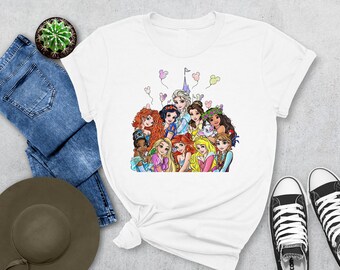 Mickey Princess T-Shirt | Disney Glitter Colored T-Shirt | Cute Minnie Shirt | Women's Disney Ear Shirt | Matching Disney Shirts