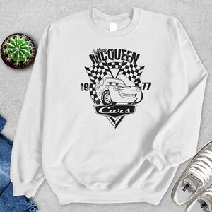 Lightning McQueen Cars Sweatshirt, Cars Birthday Shirt, Disney Pixar Cars Gift Tee, Lightning McQueen Graphic Sweatshirt, Kids Cars Party image 5