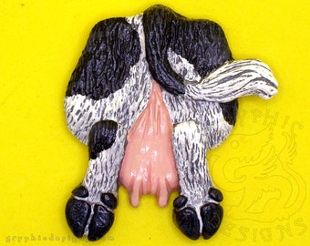 Holstein Black and White Spotted Dairy Cow Butt Magnet