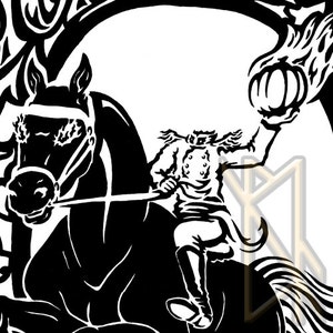 Horseman Rise - Ink Drawing 9&quot;x12&quot; Original Artwork