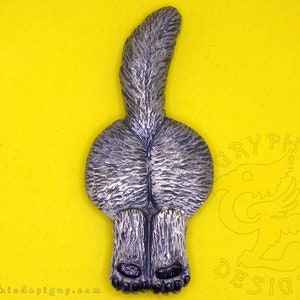 Wolf Butt Handmade Humorous Magnet in Gray, Black, or White
