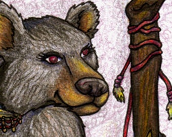 Yellow Bear - Original Anthro Black Bear Drawing