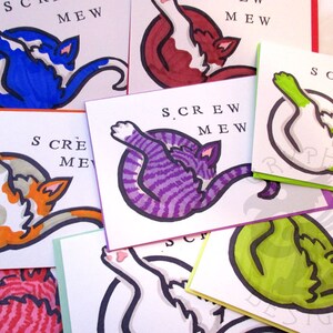 Screw Mew Handmade Novelty Cat Cartes de vœux Ensemble de 8 avec enveloppes