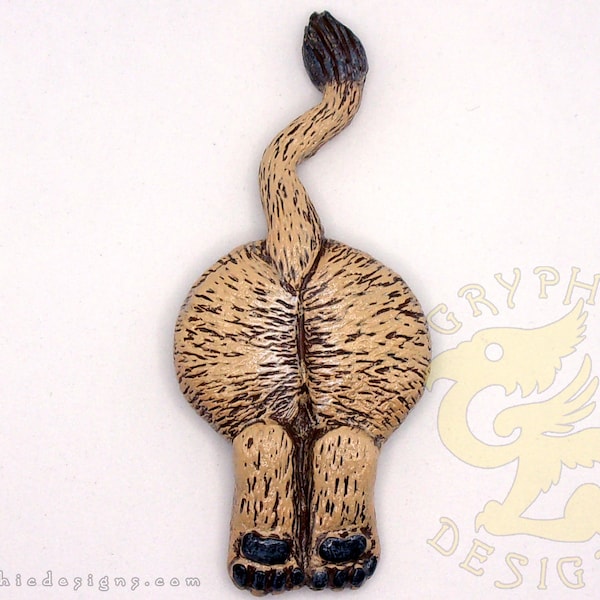 Lion Butt Handmade Humorous Big Cat Magnet