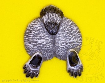Aimant humoristique fait main Jimothy Raccoon Butt