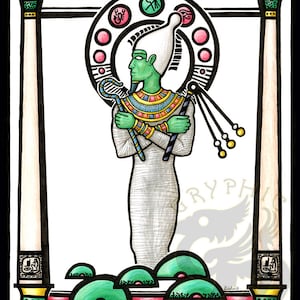 Egyptian Nouveau Osiris Original Artwork image 2